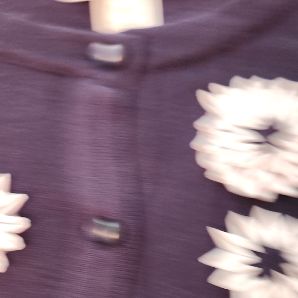 Christopher & Banks Navy Blue Cardigan with White Floral Accents - Picture 9 of 9